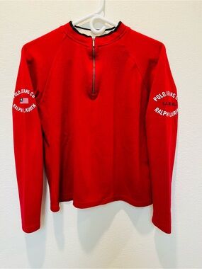 Ralf Lauren polo Jeans Men's Red Quarter-Zip Pullover